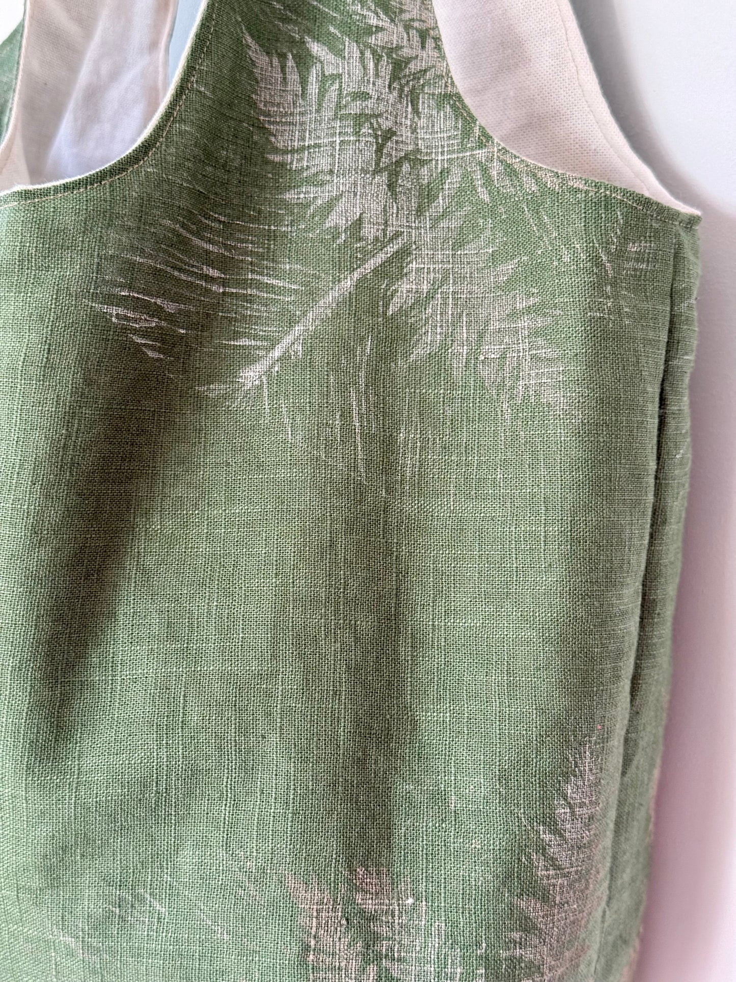 Slouchy Linen hand printed Shoulder Bag