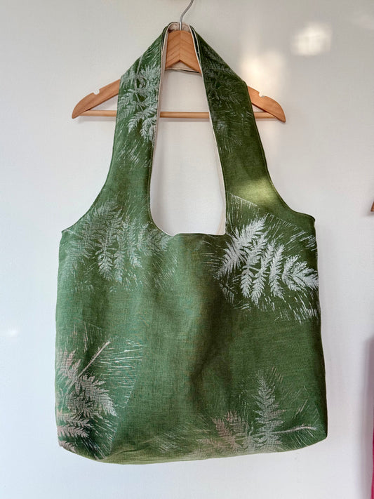 Slouchy Linen hand printed Shoulder Bag