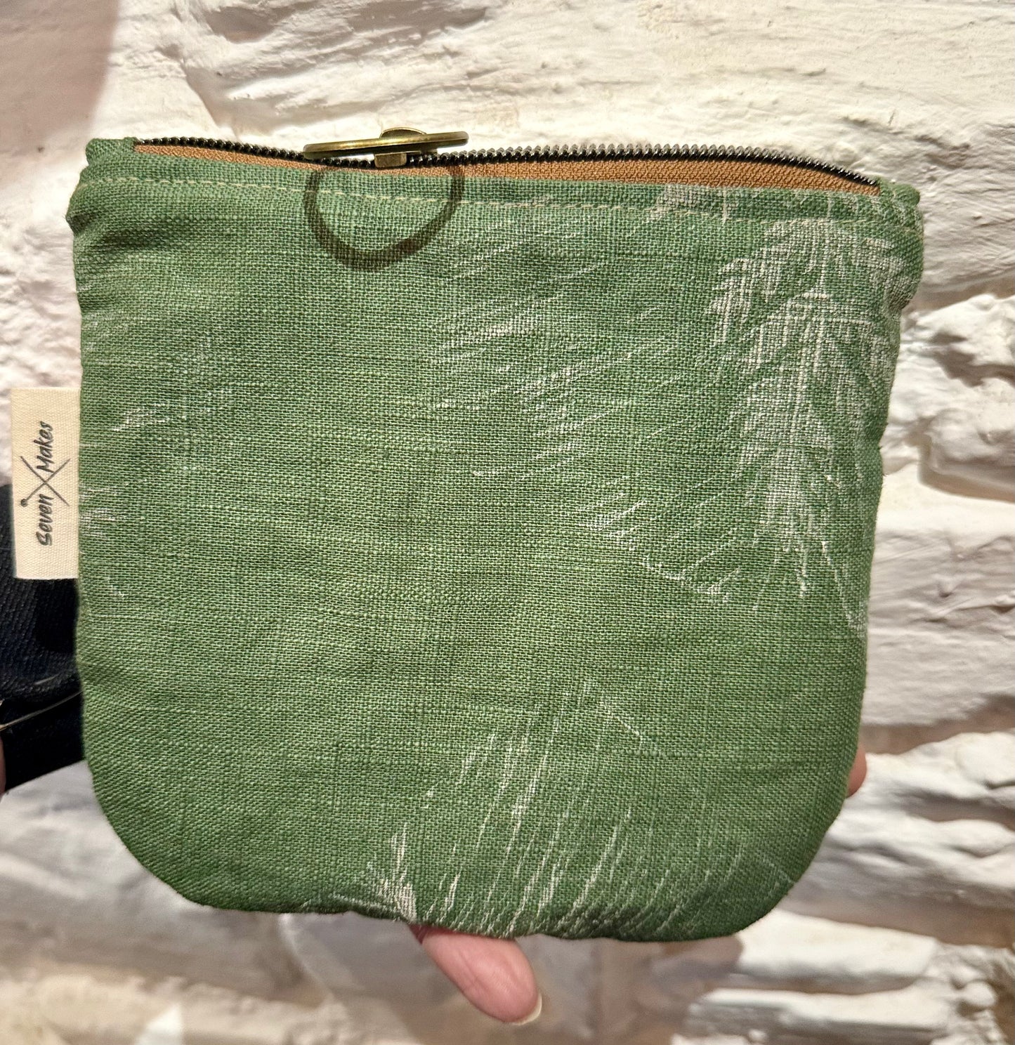 Linen mix hand printed zipper bags