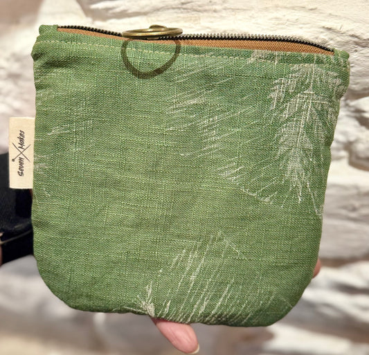 Linen mix hand printed zipper bags