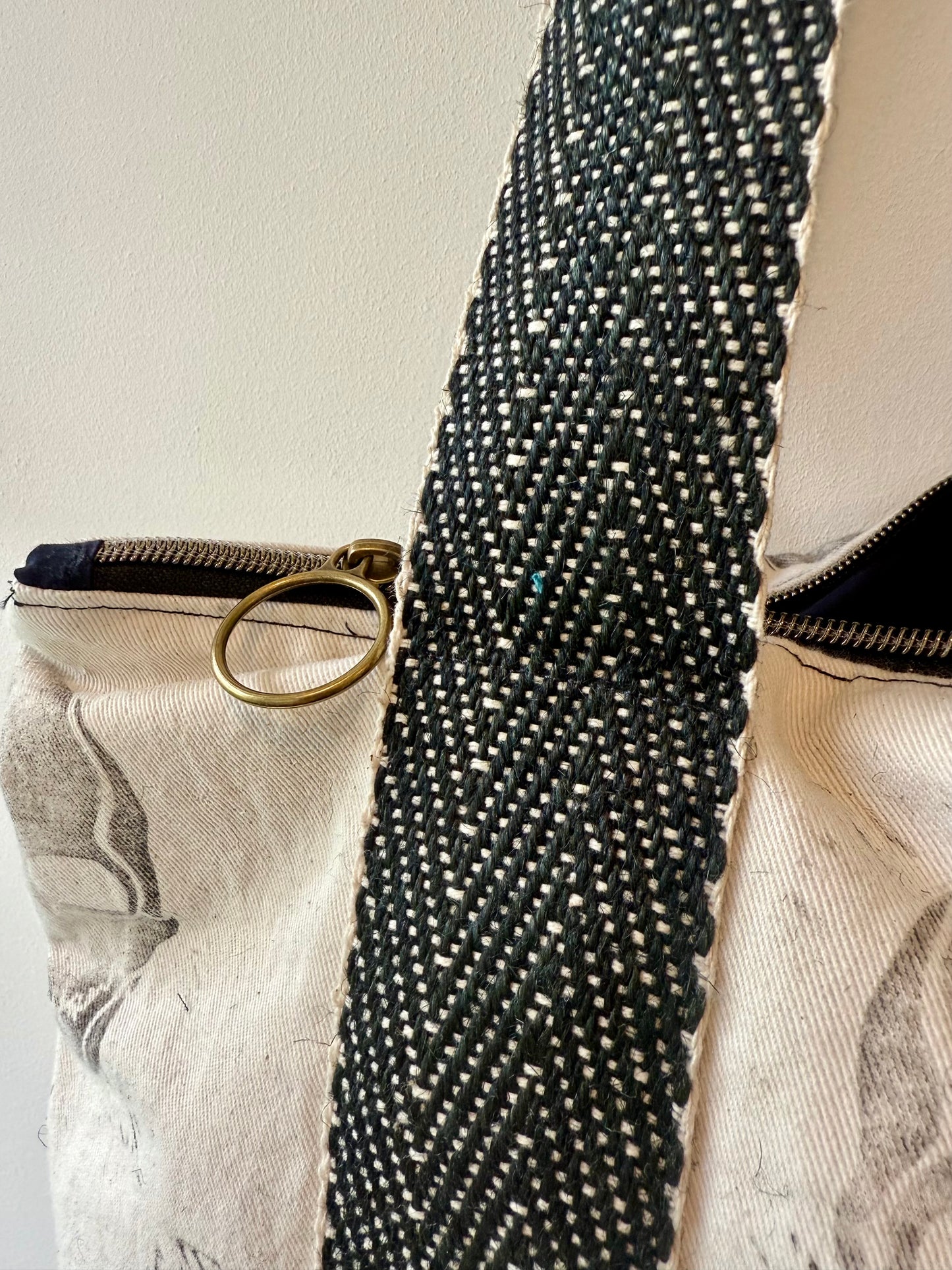 hand prints with skulls, this waterproof based shoulder bag is lined and includes a zip and inner pocket - a really unique gift idea