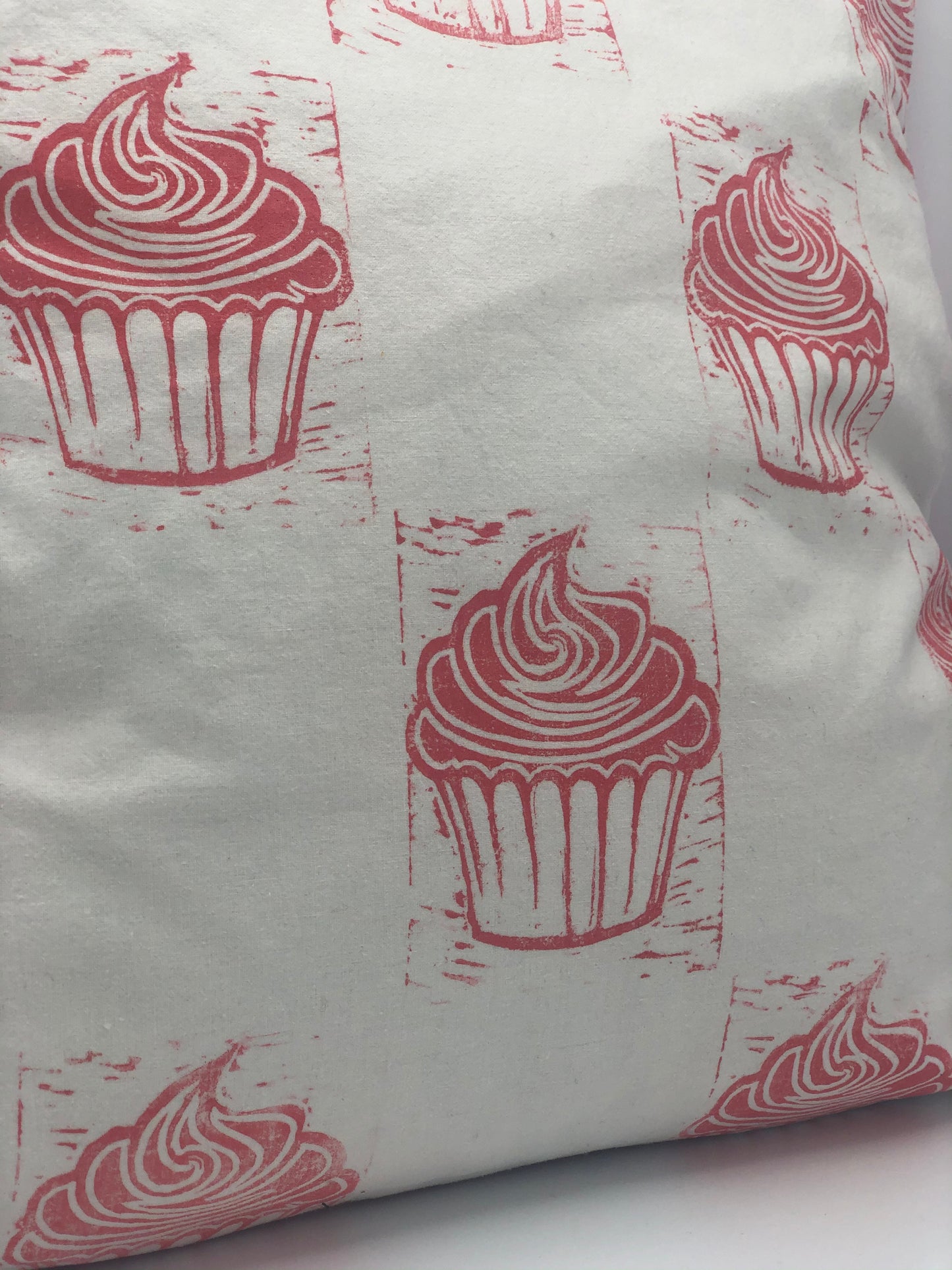 Hand printed Cupcake fabric Cushion Cover