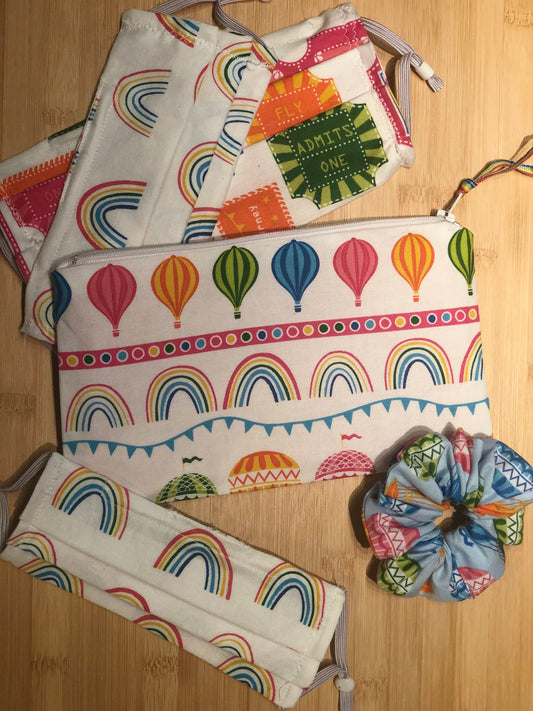 Rainbows and Hot Air Balloon Rides Zipper Pouch