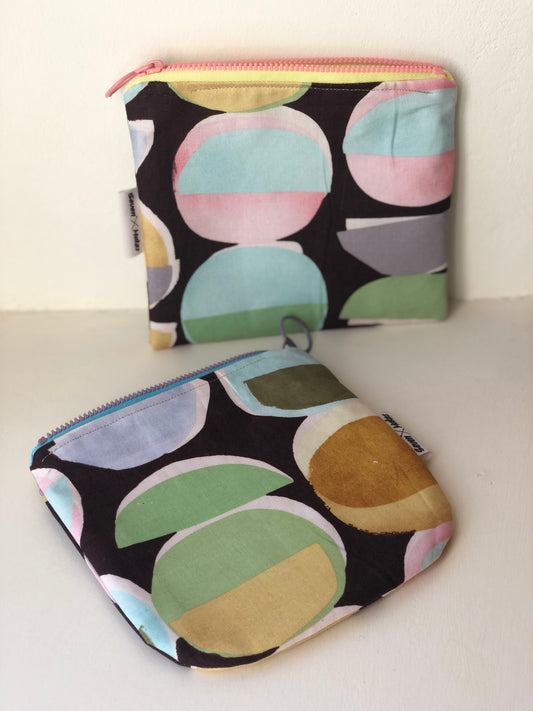 Pastel geo print zipper pouch