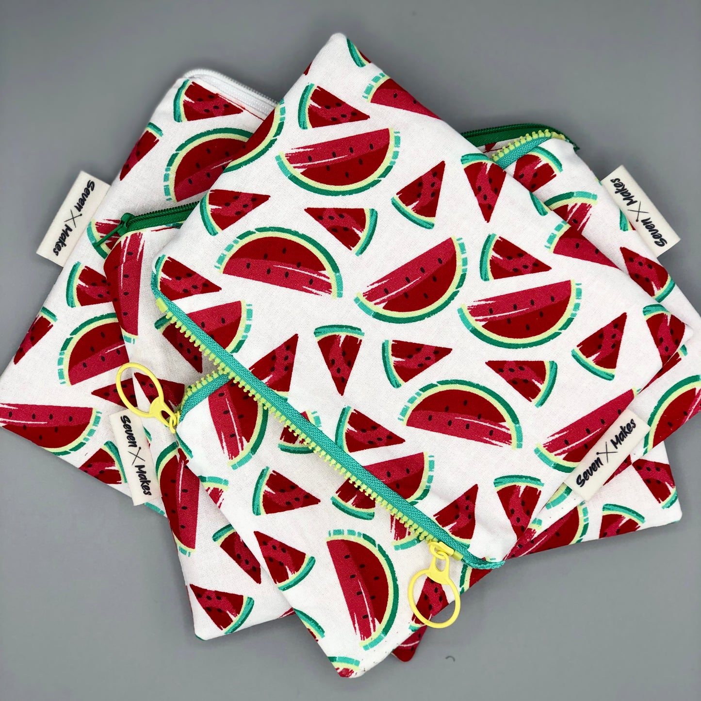 Watermelon zipper bags!