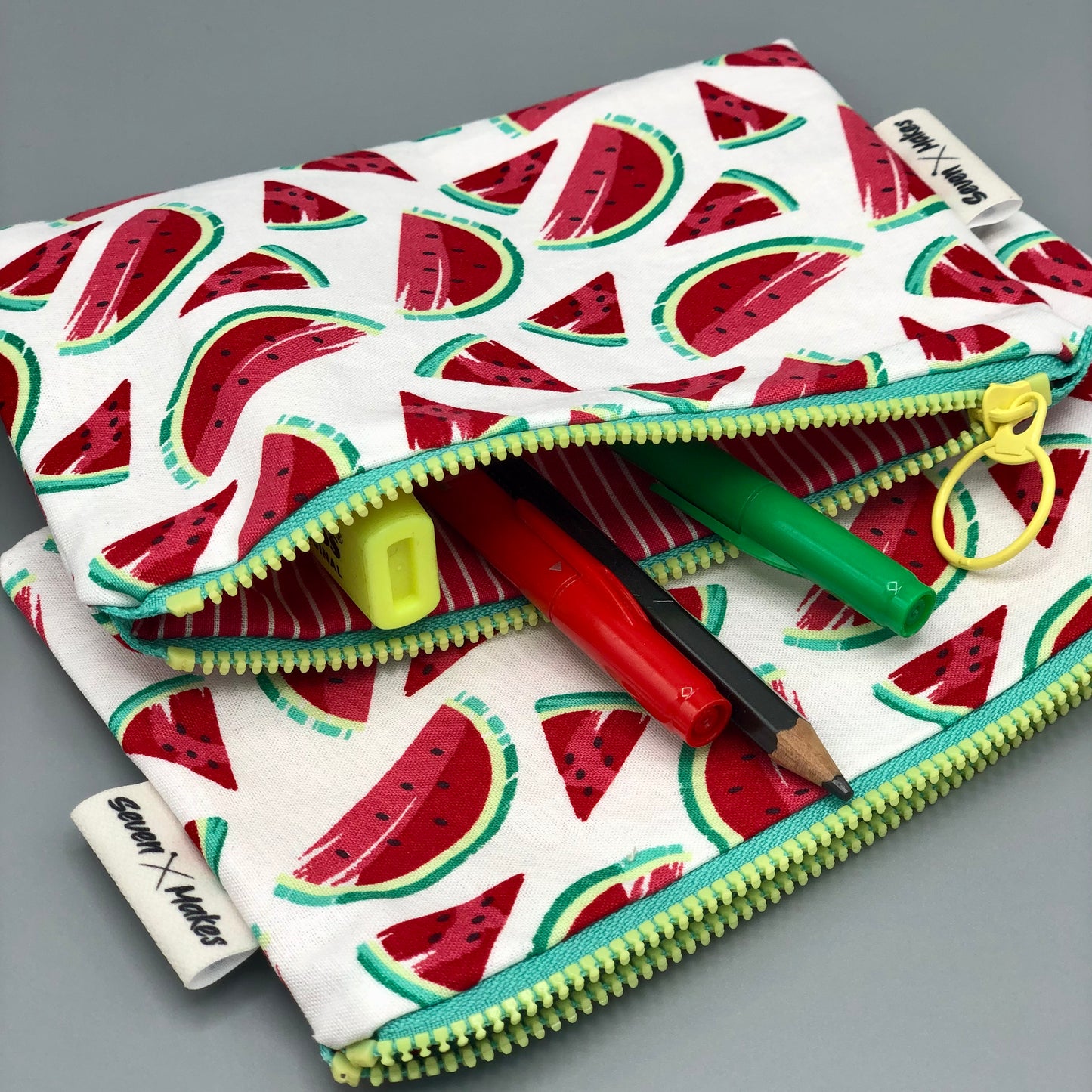 Watermelon zipper bags!