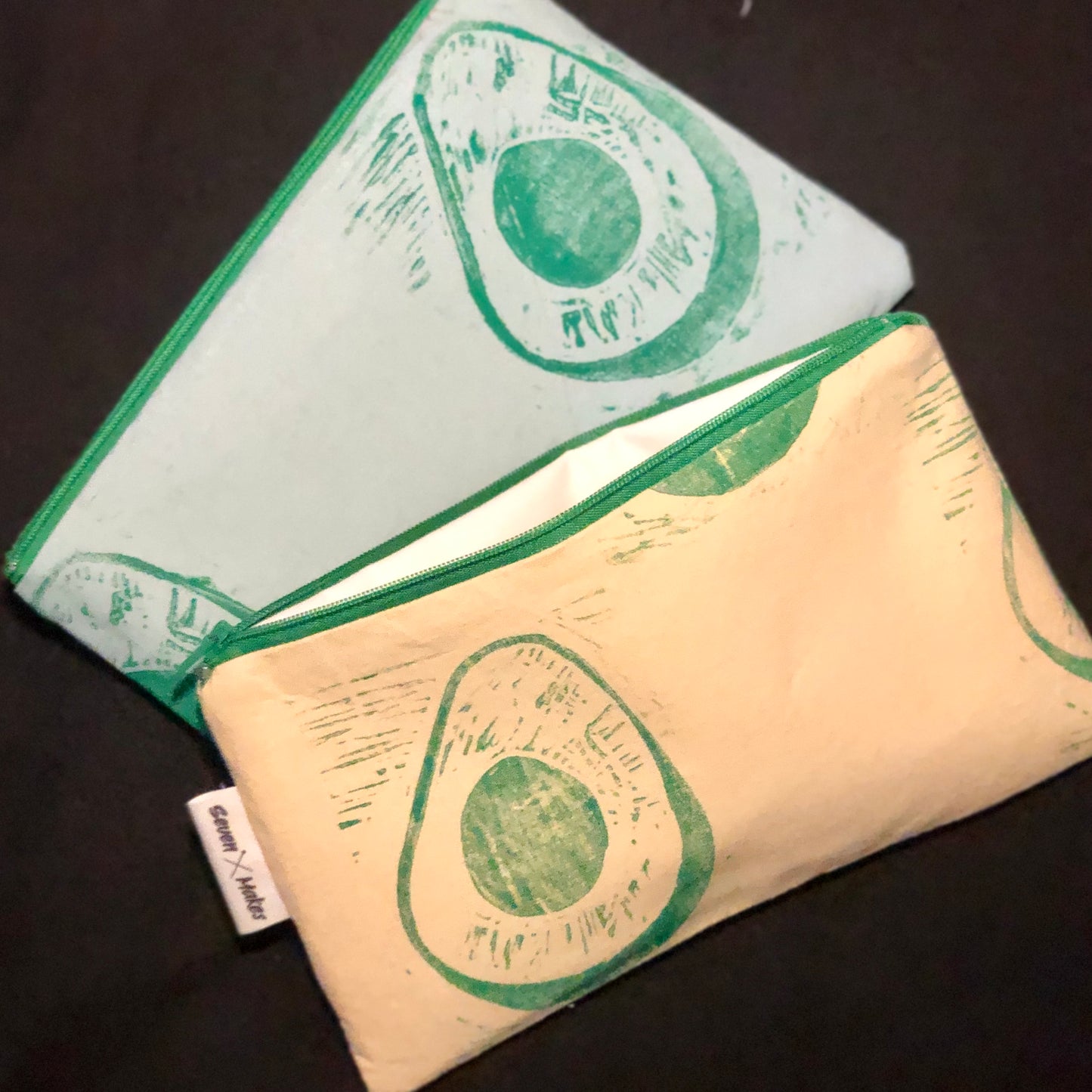 Hand printed Fabric Zipper Pouch