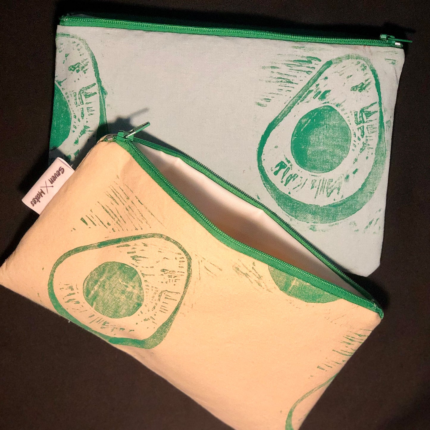 Hand printed Fabric Zipper Pouch