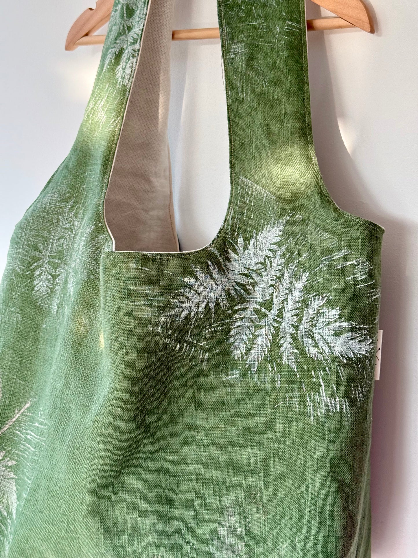 Slouchy Linen hand printed Shoulder Bag
