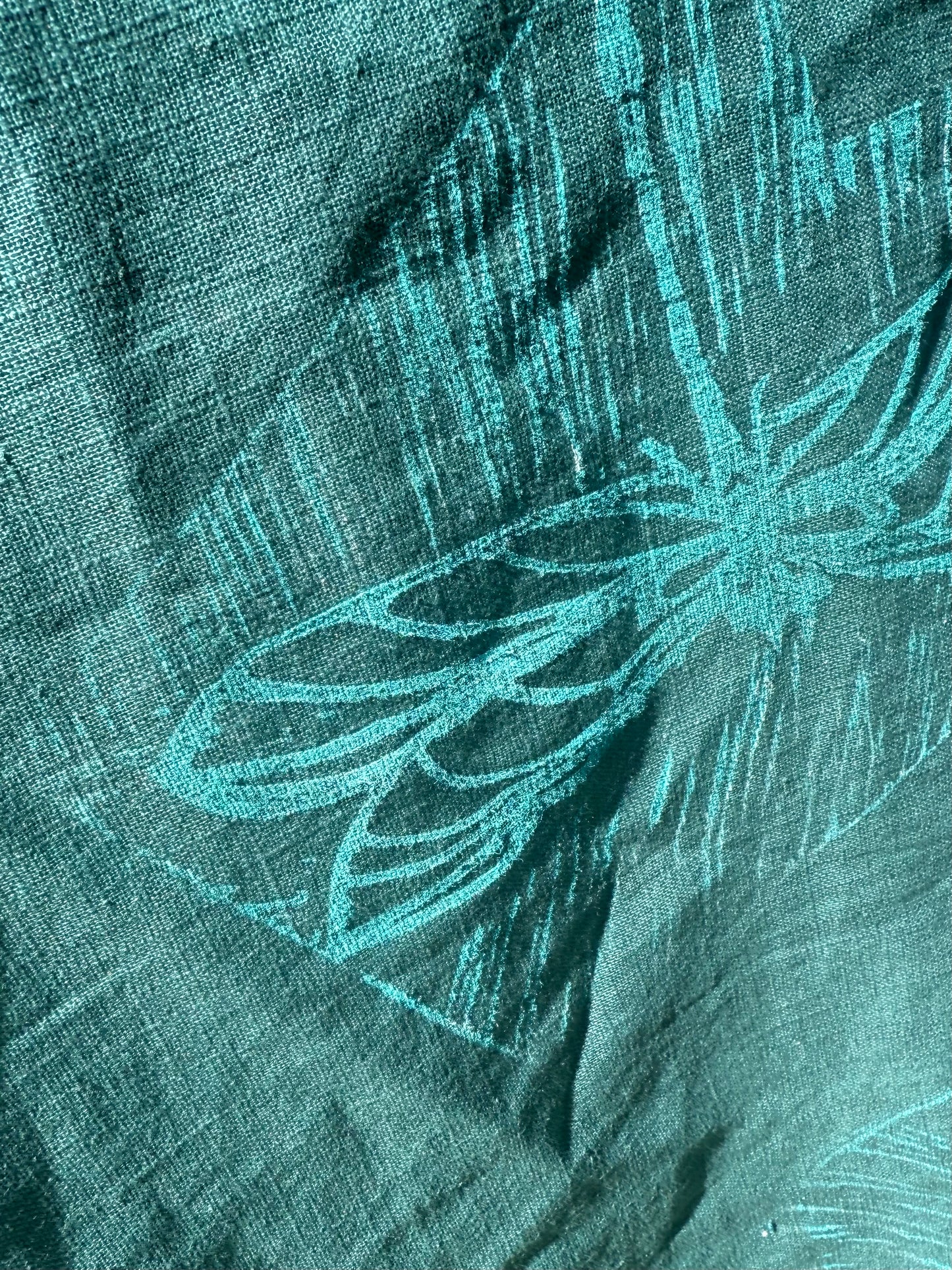 Slouchy Linen hand printed Shoulder Bag