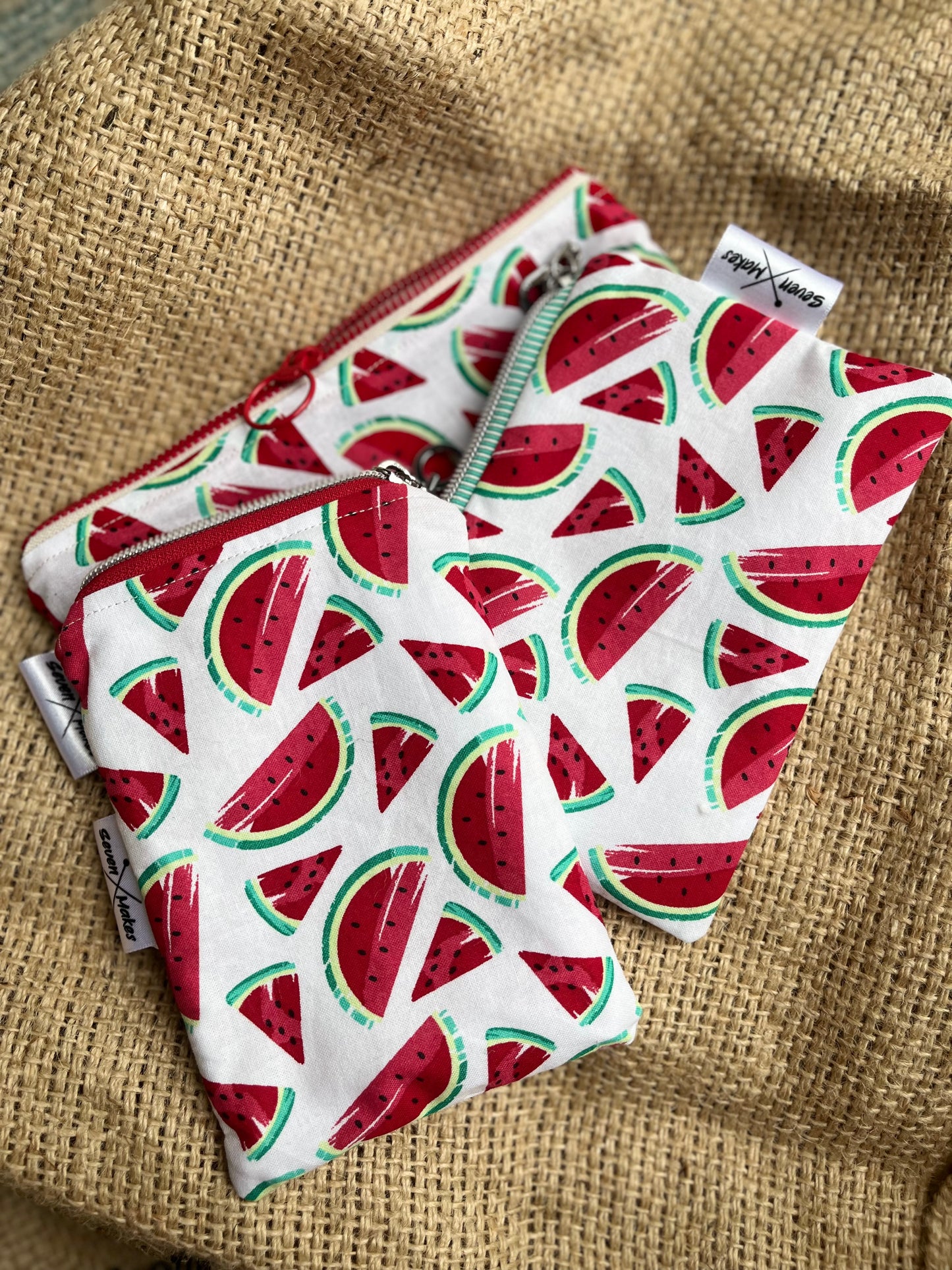 Watermelon zipper bags!