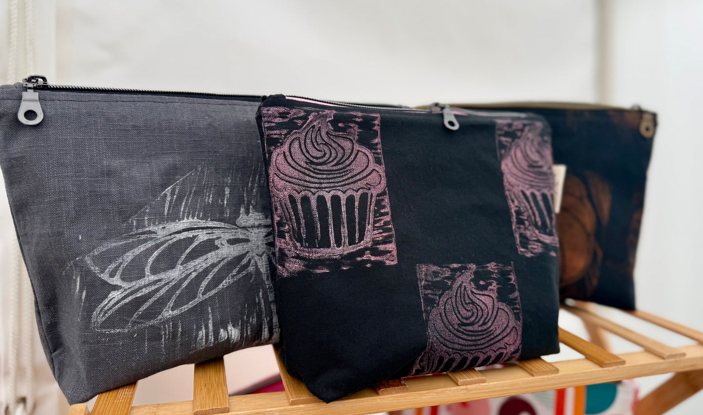Hand-Printed Wash Bags