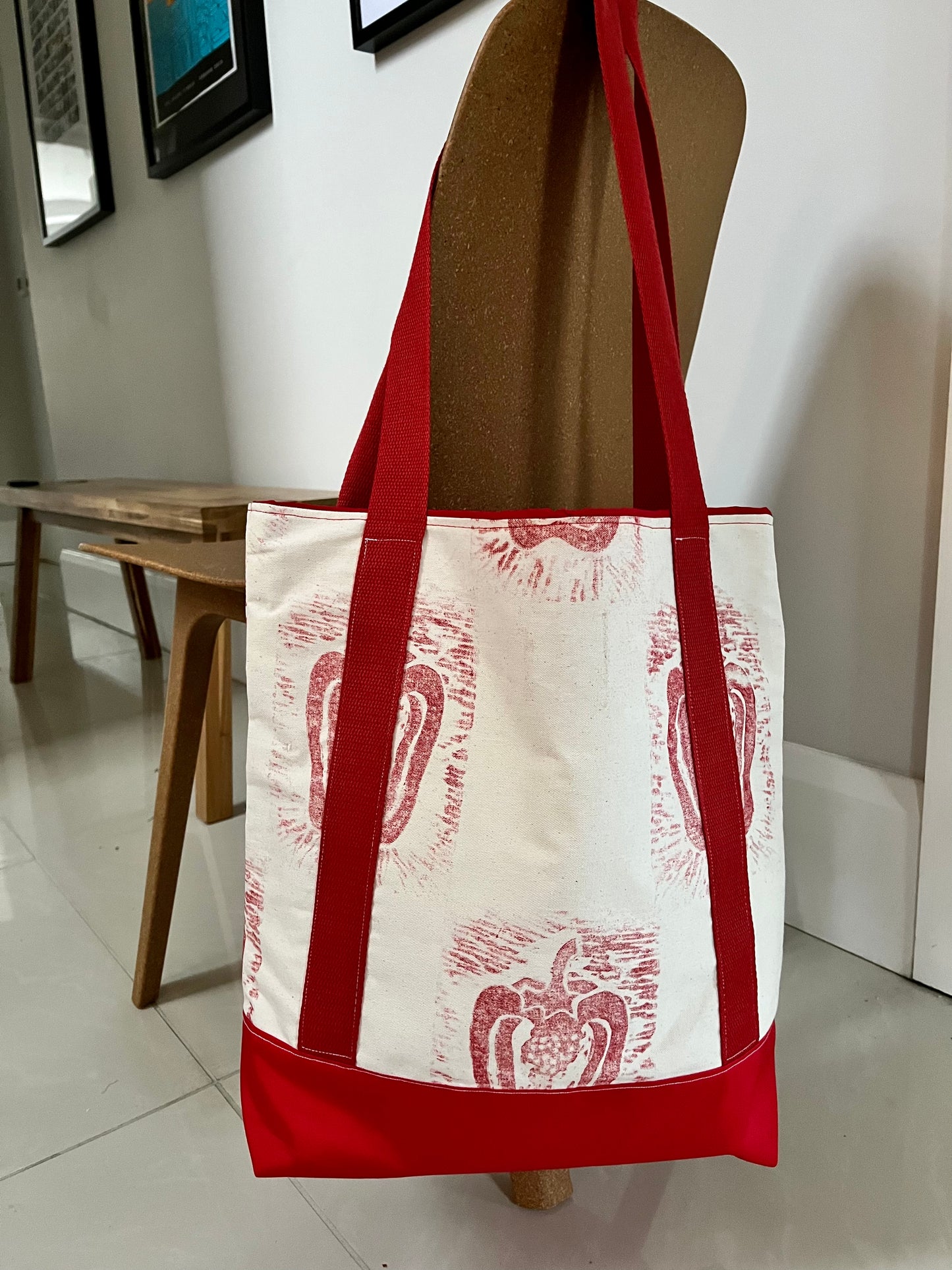 Large Lined Shoulder Bag - Pepper Design