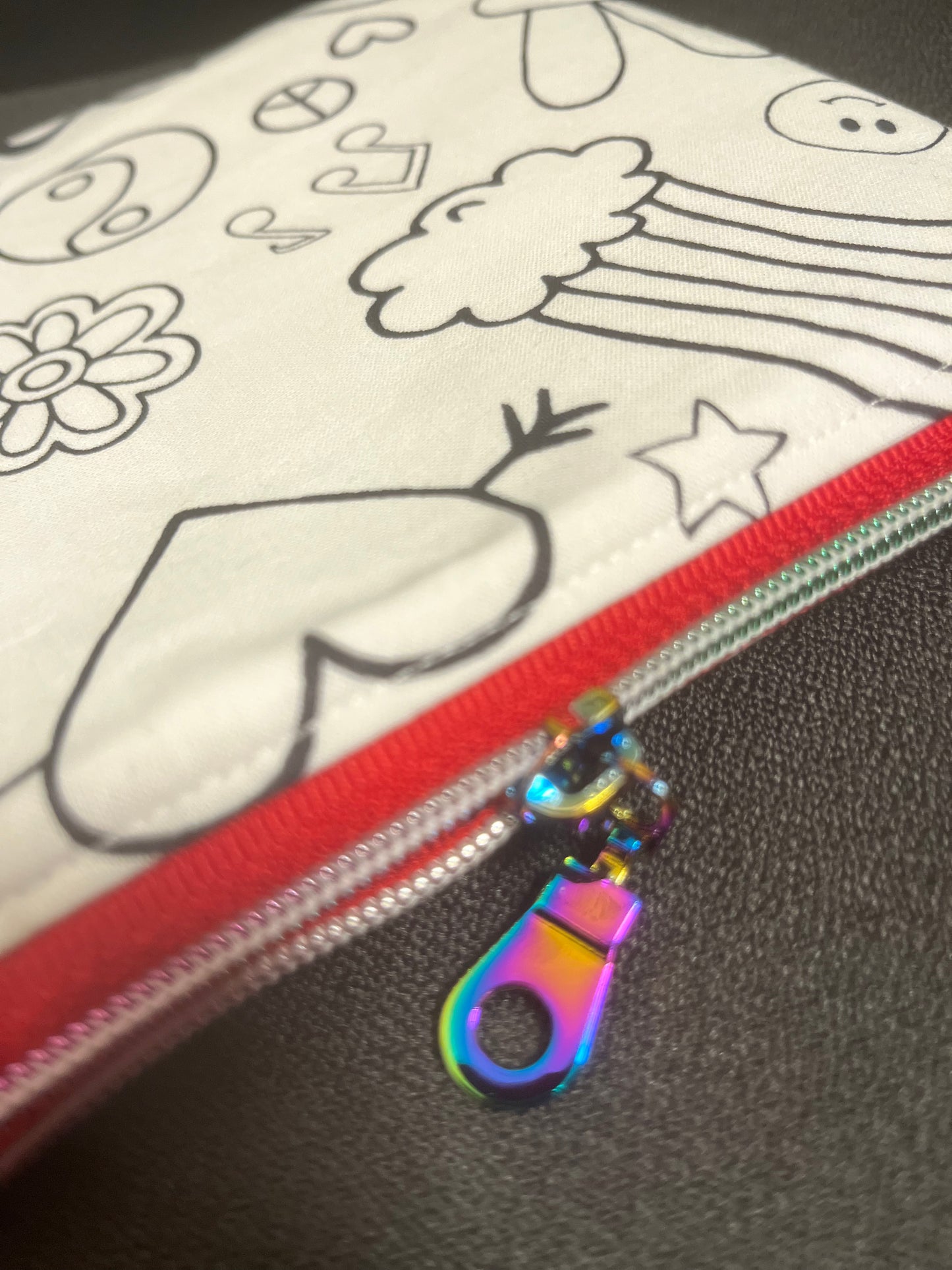 Colour in fabric deep zipper bags - gifts for kids and artists