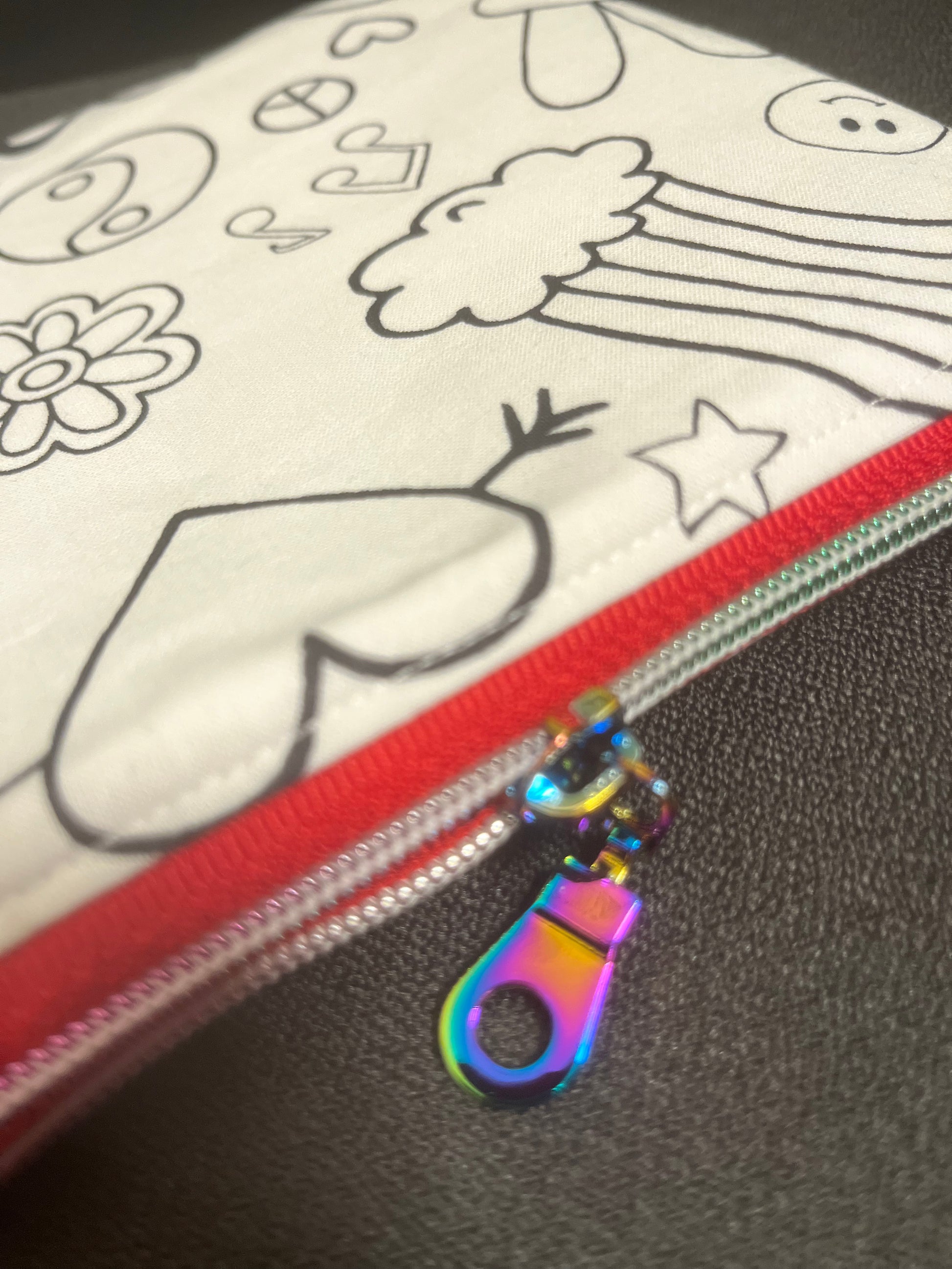 Colour in fabric deep zipper bags - gifts for kids and artists