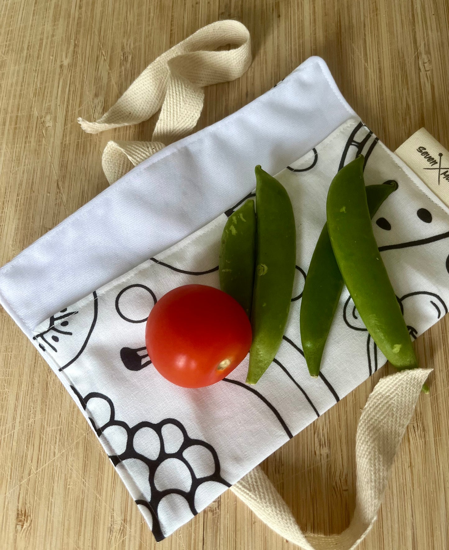 Colour in fabric reusable snack bags - great gifts for hungry kids and adults