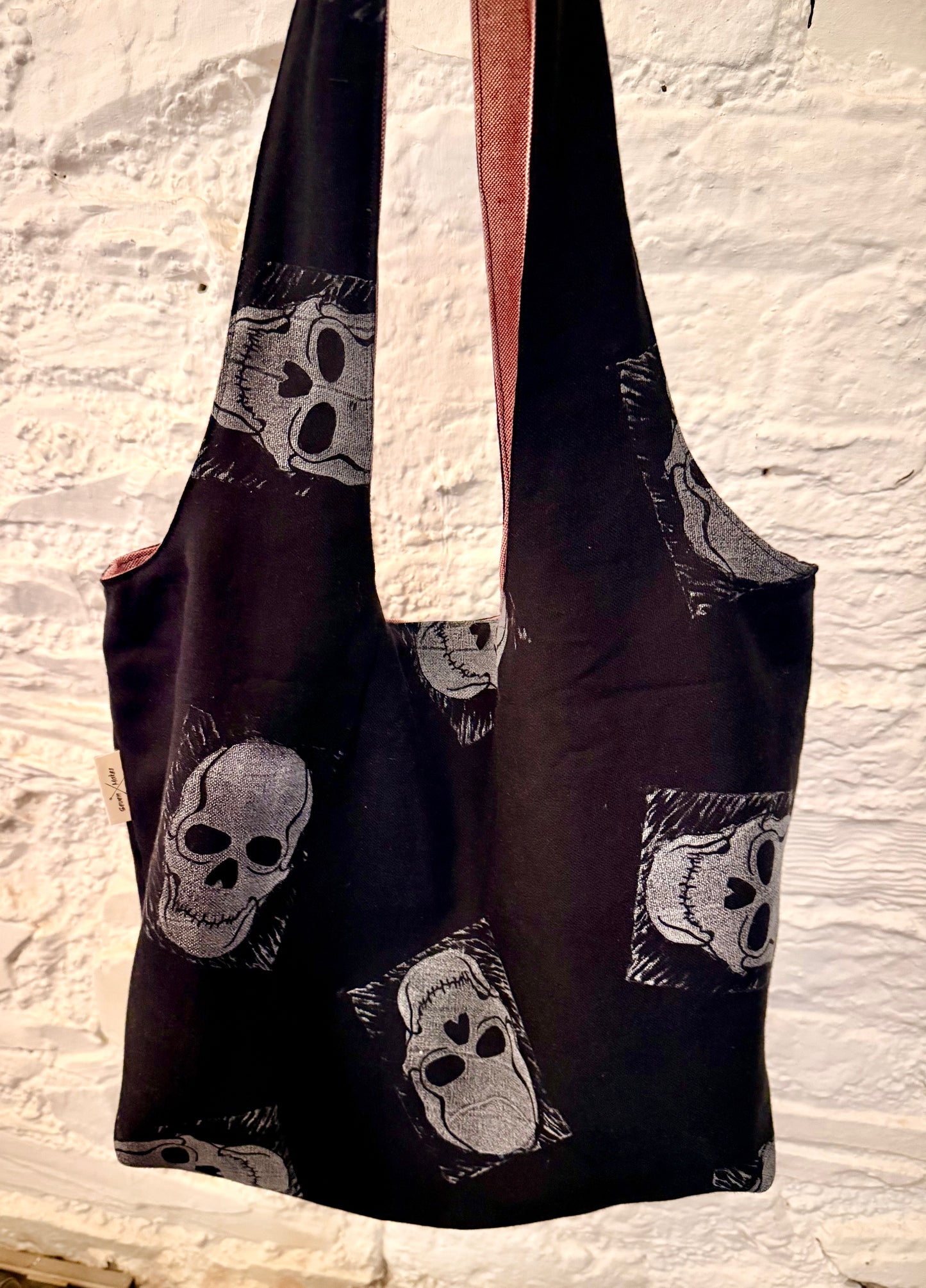 Slouchy Linen hand printed Shoulder Bag