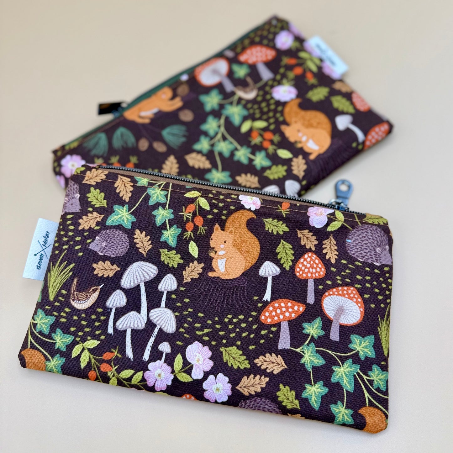 Woodland squirrels zipper bag