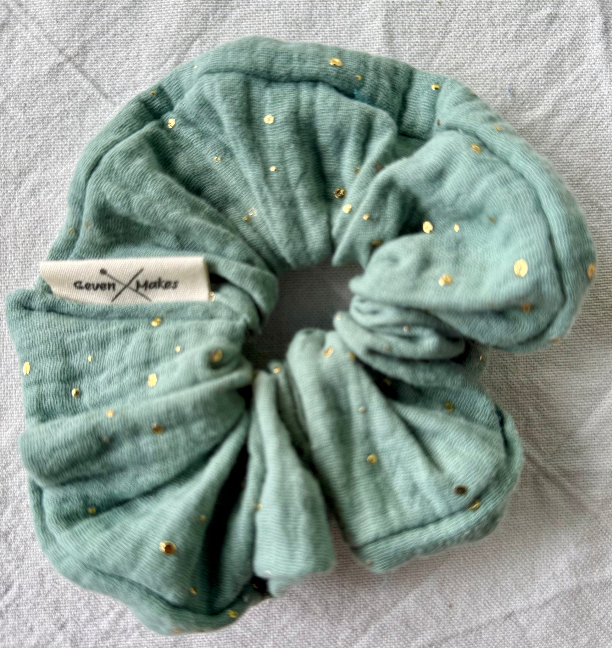 Sage Green Scrunchie with gold flecks