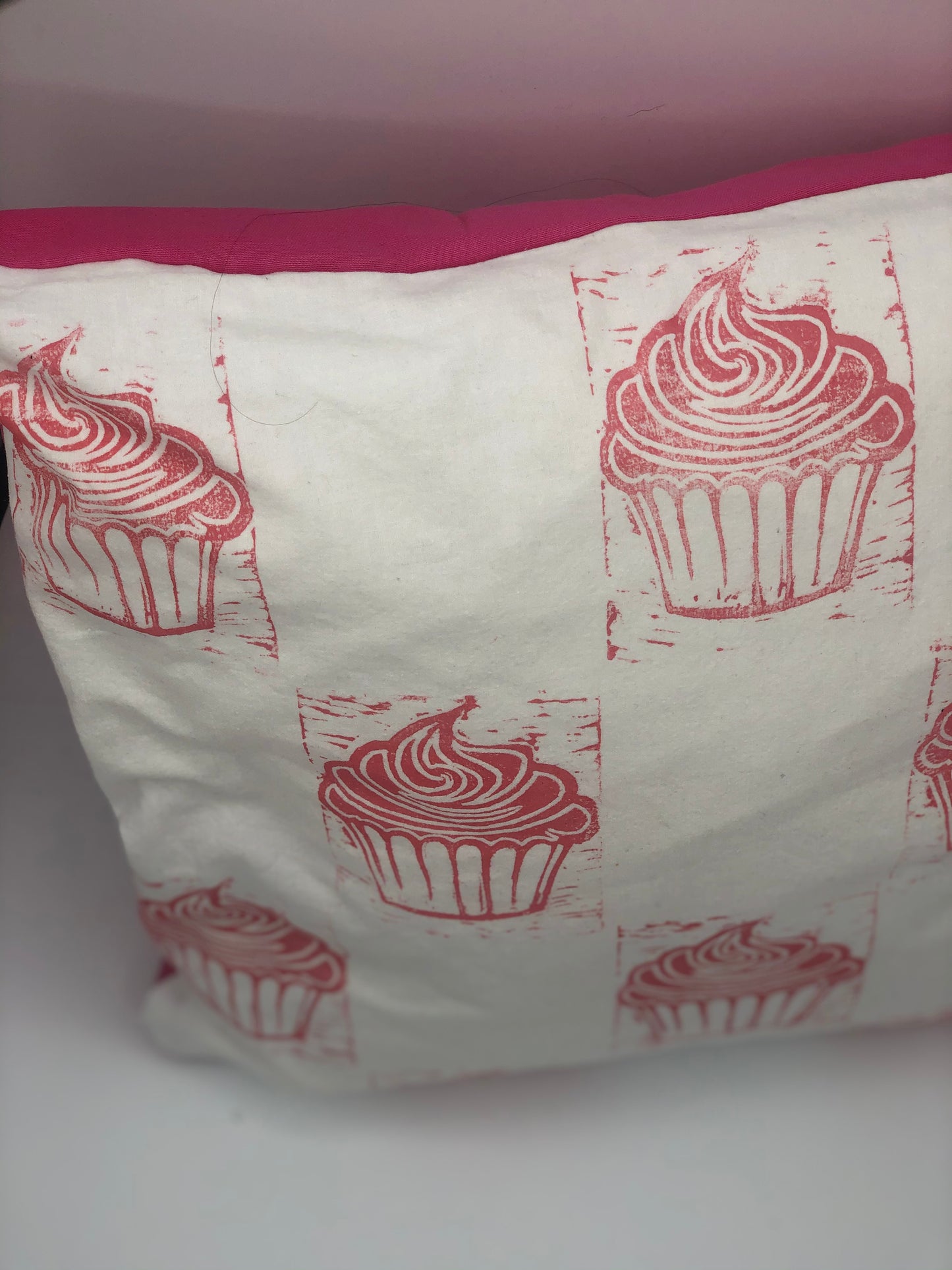 Hand printed Cupcake fabric Cushion Cover