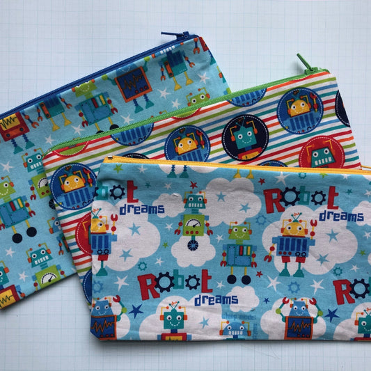 Robots! Zipper Pouches