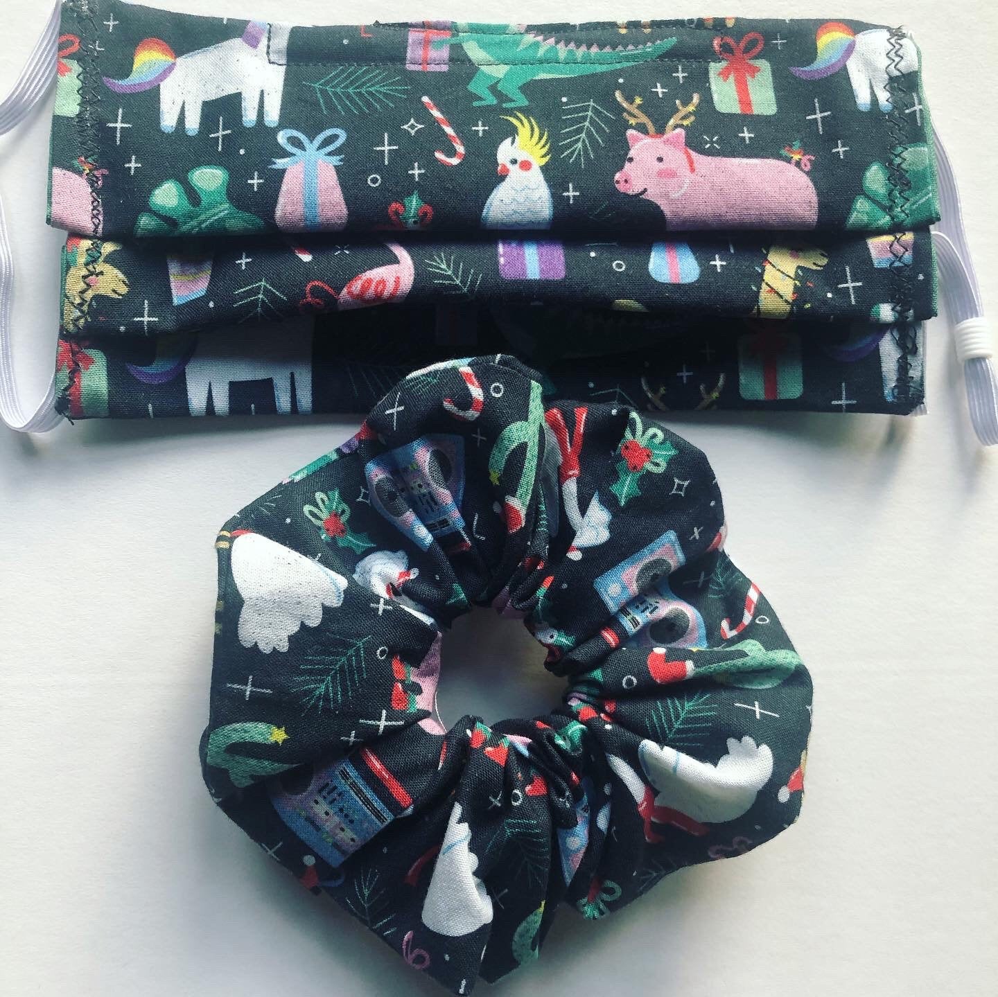 Festive Fabric Hair Scrunchies