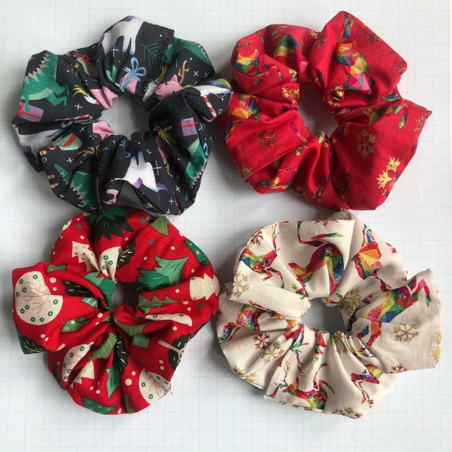 Festive Fabric Hair Scrunchies