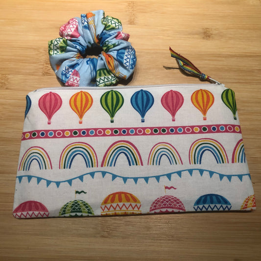 Rainbows and Hot Air Balloon Rides Zipper Pouch