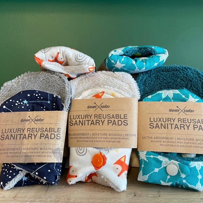 Luxury Reusable Sanitary Pads - super absorbent, eco friendly alternat –  Seven Makes