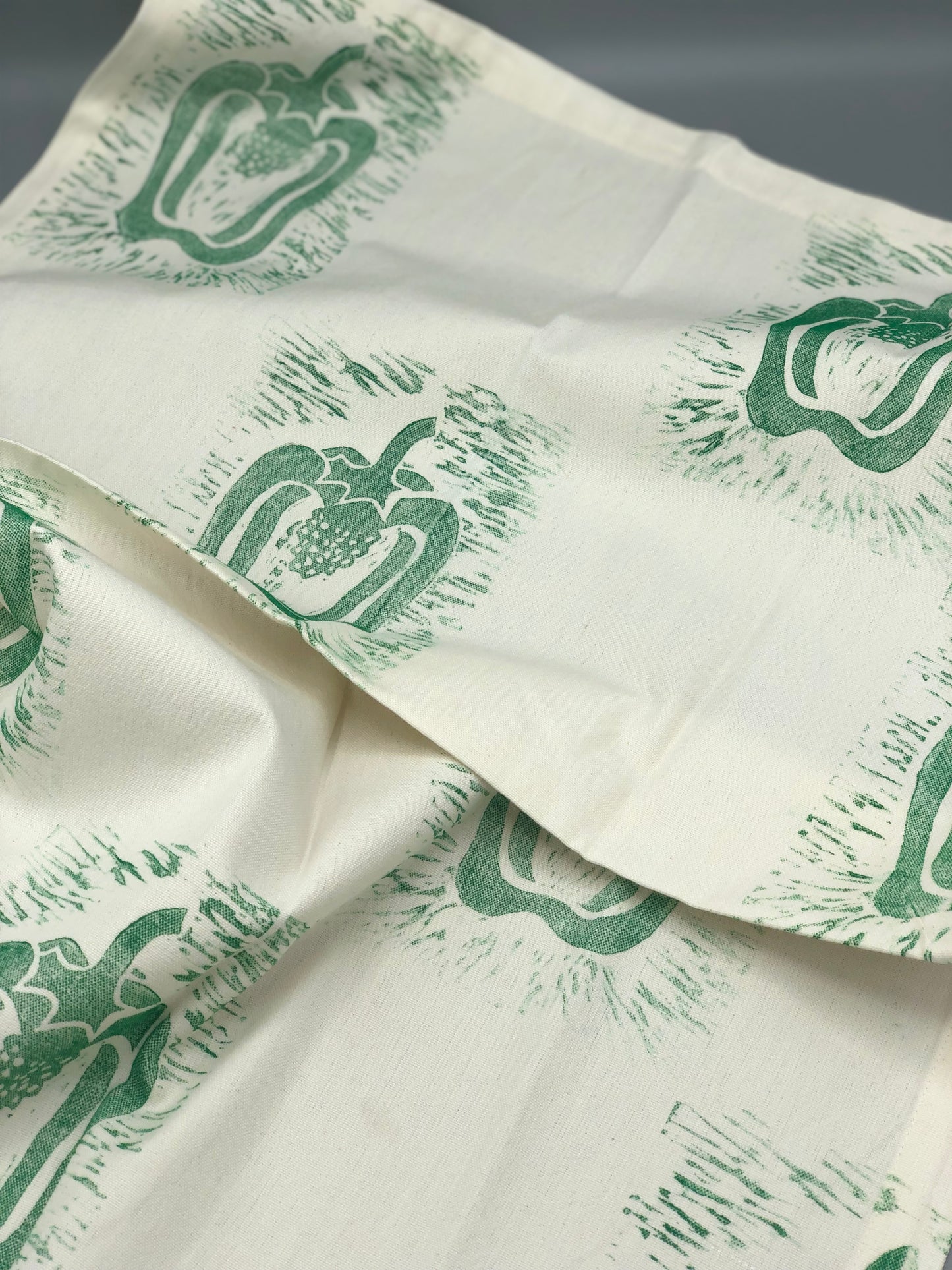 Organic Tea Towel - Hand Printed Fabric