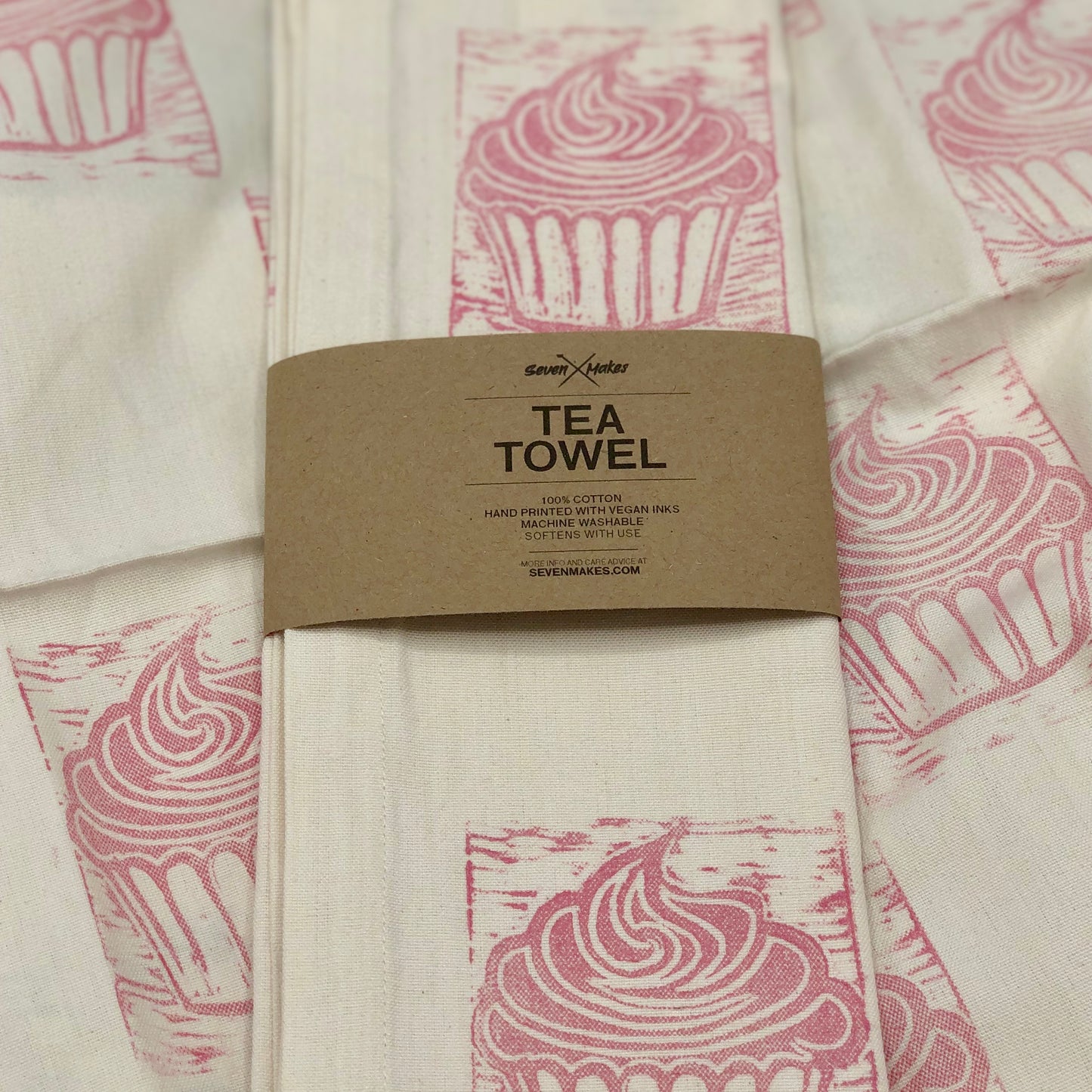 Organic Tea Towel - Hand Printed Fabric