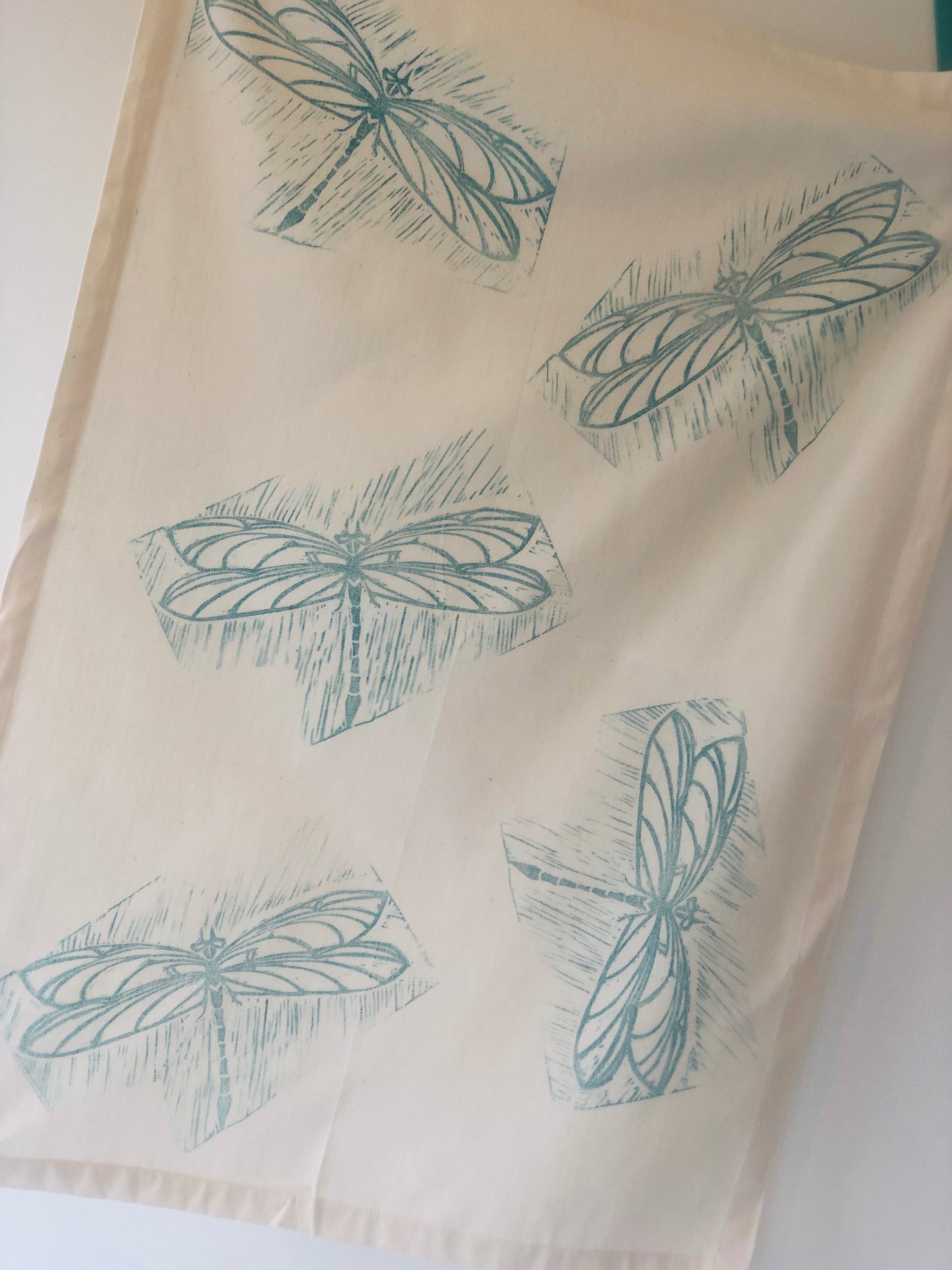 Organic Tea Towel - Hand Printed Fabric