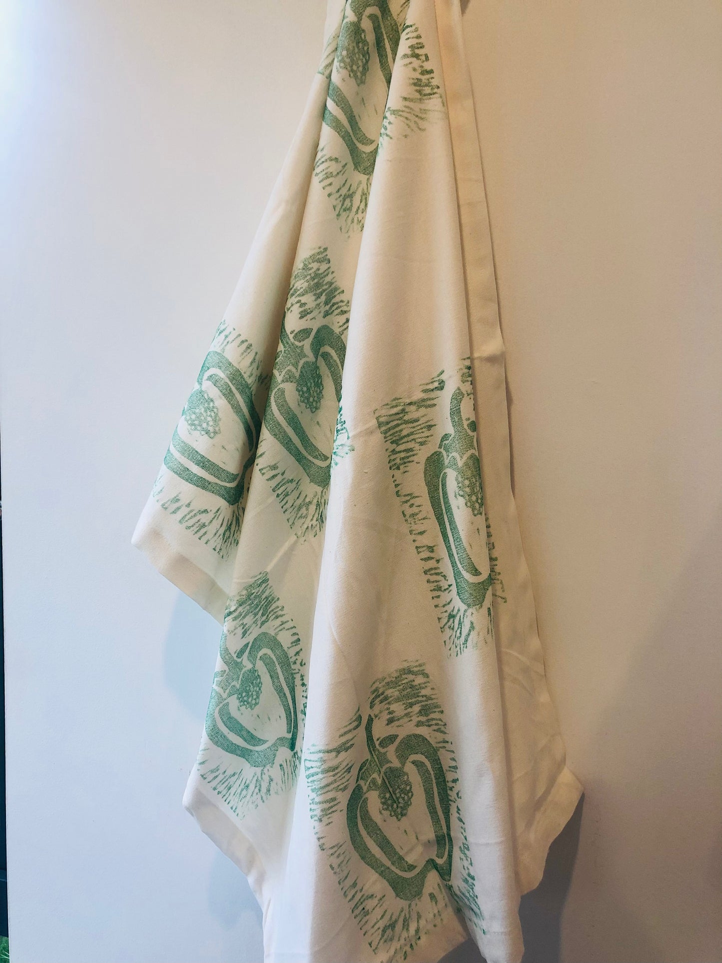 Organic Tea Towel - Hand Printed Fabric