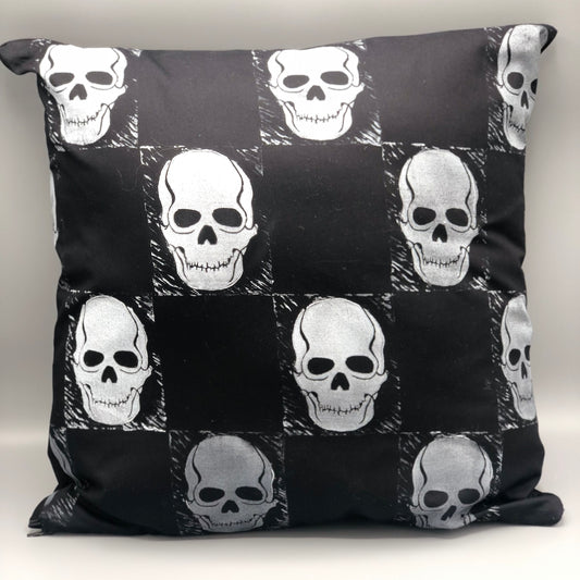 Hand printed Skull fabric Cushion Cover